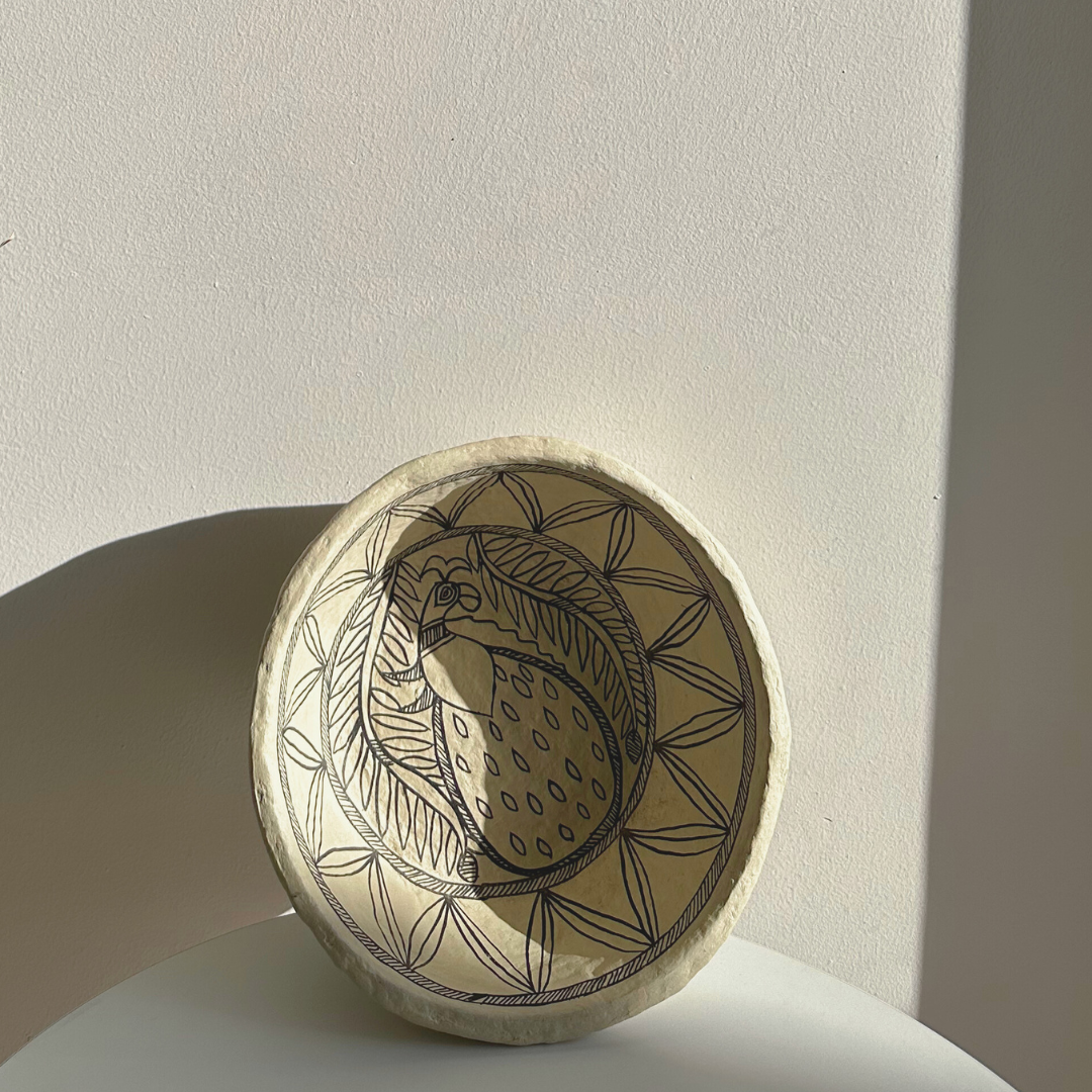 Madhubani Papier Mache I Bowl I Multi purpose I Peacock