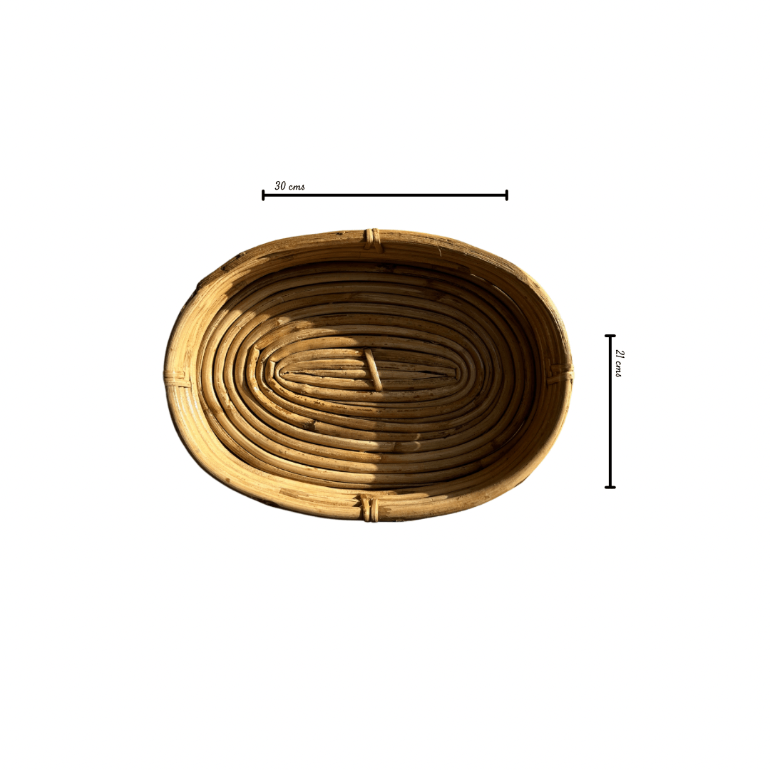 Coiled cane serving tray