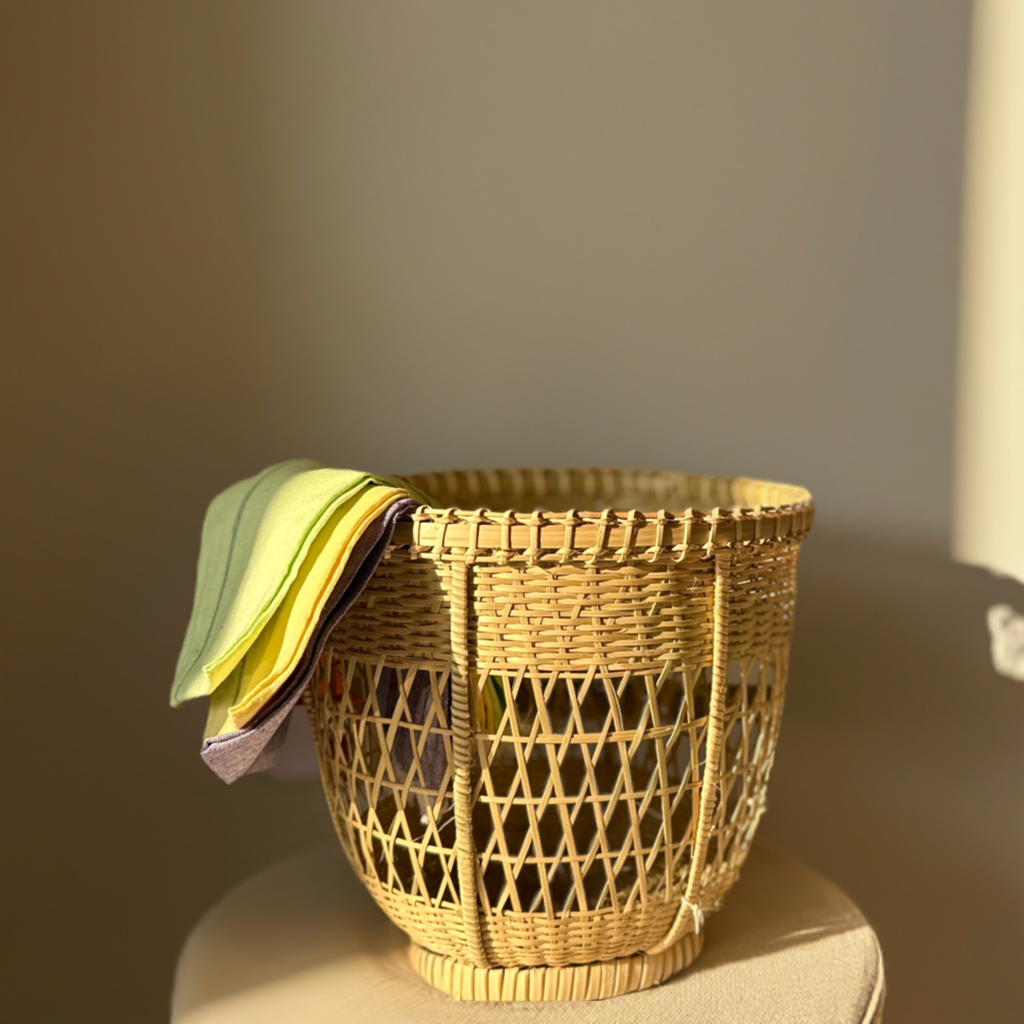 Green Bamboo Basket | Planter | Storage.