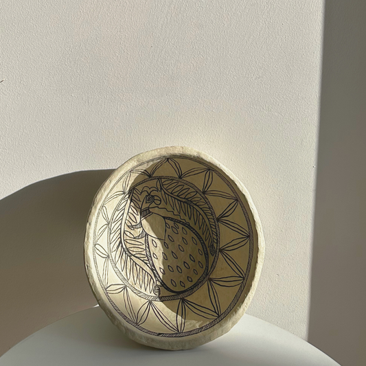 Madhubani Papier Mache I Bowl I Multi purpose I Peacock