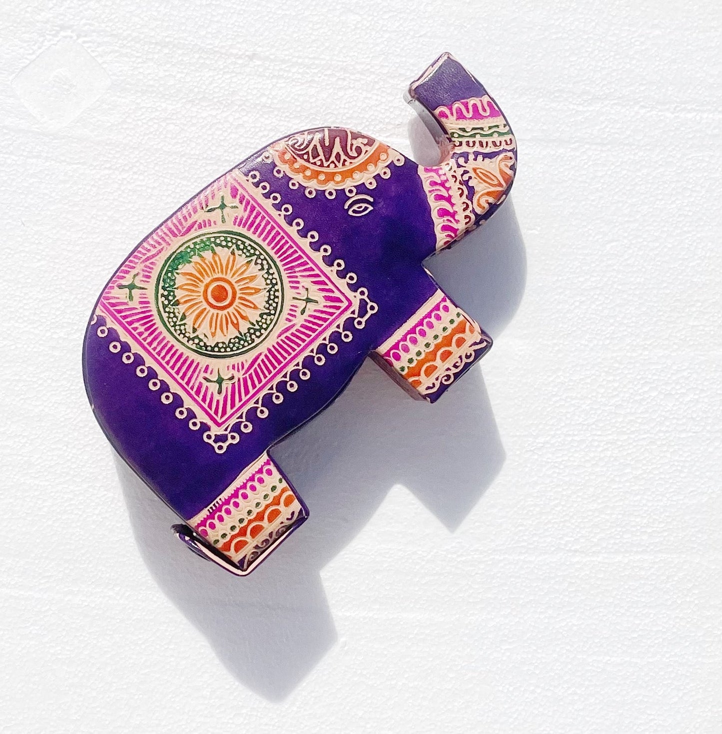 HandmadeLeatherElephant - decor / coin bank